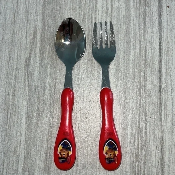 Kids plasticware, plates, forks, spoons. Construction, Cars, Paw Patrol - Picture 9 of 11
